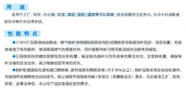 CWNS燃气（油）常压热水锅炉
